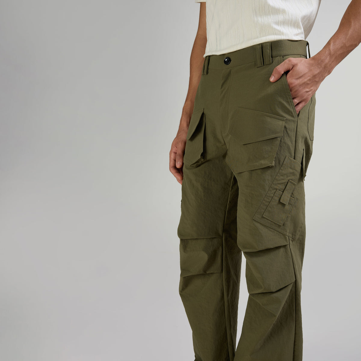 PARACHUTE PANTS TYPE-2 - OLIVE by Warping Theories