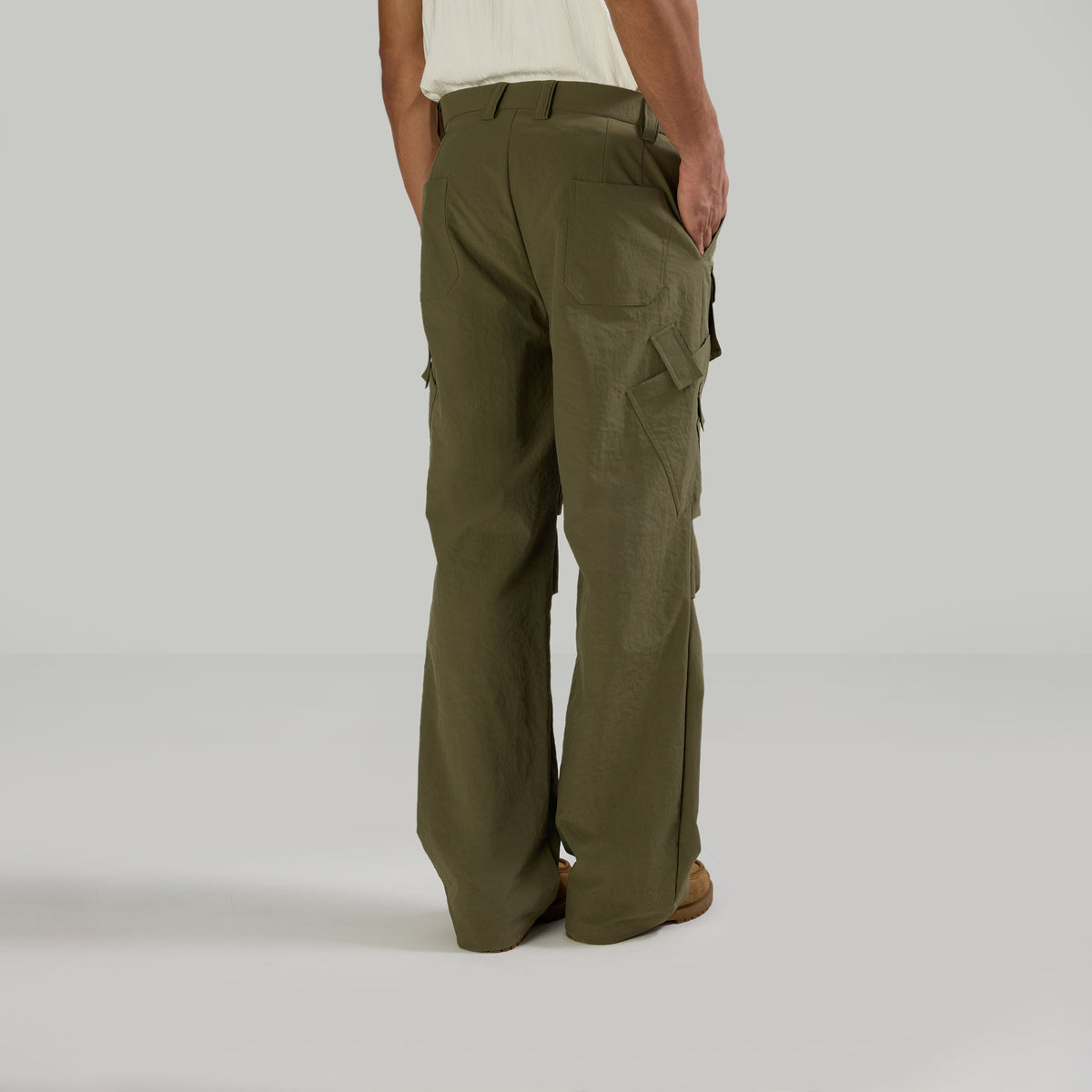 PARACHUTE PANTS TYPE-2 - OLIVE by Warping Theories