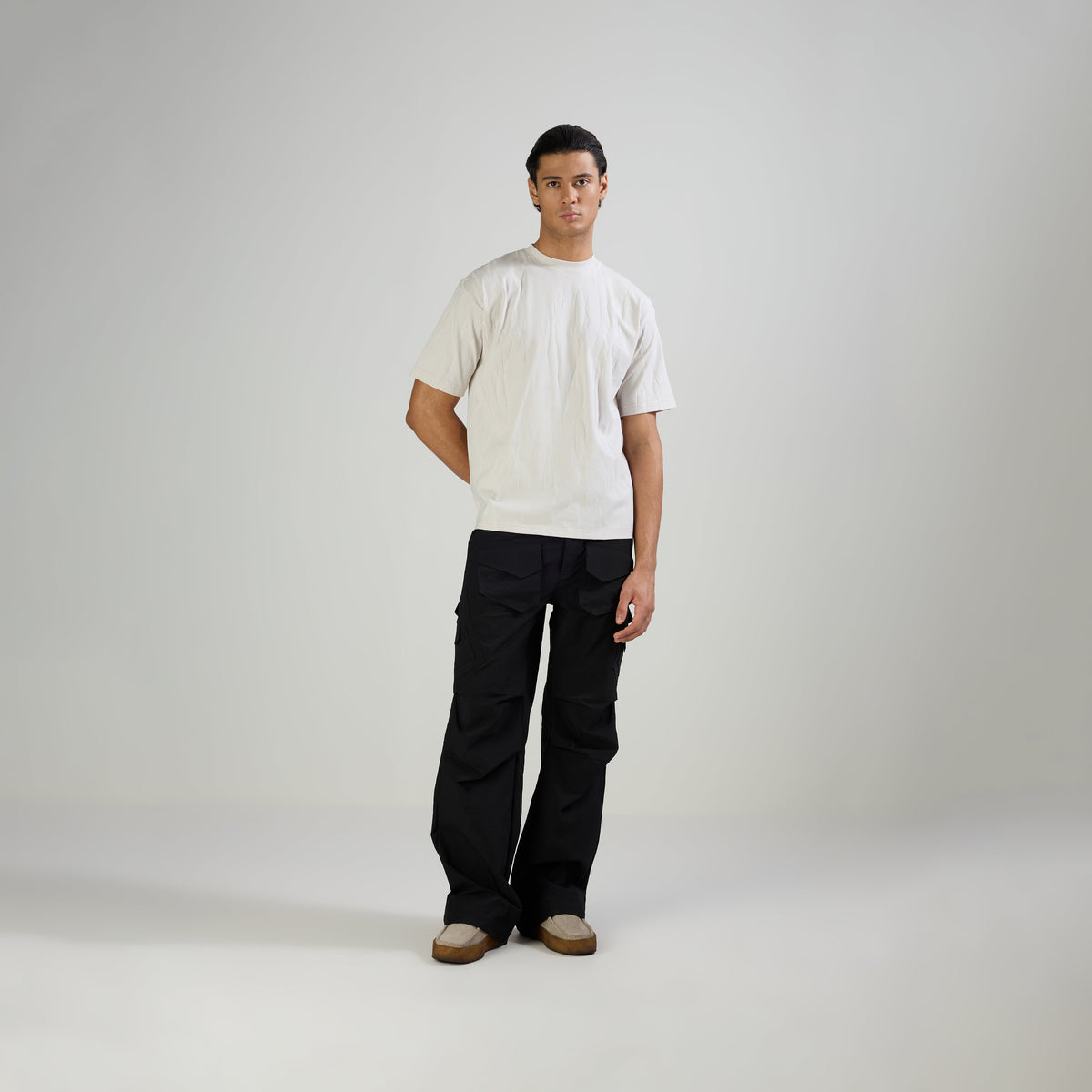 PARACHUTE PANTS TYPE-2 - BLACK by Warping Theories