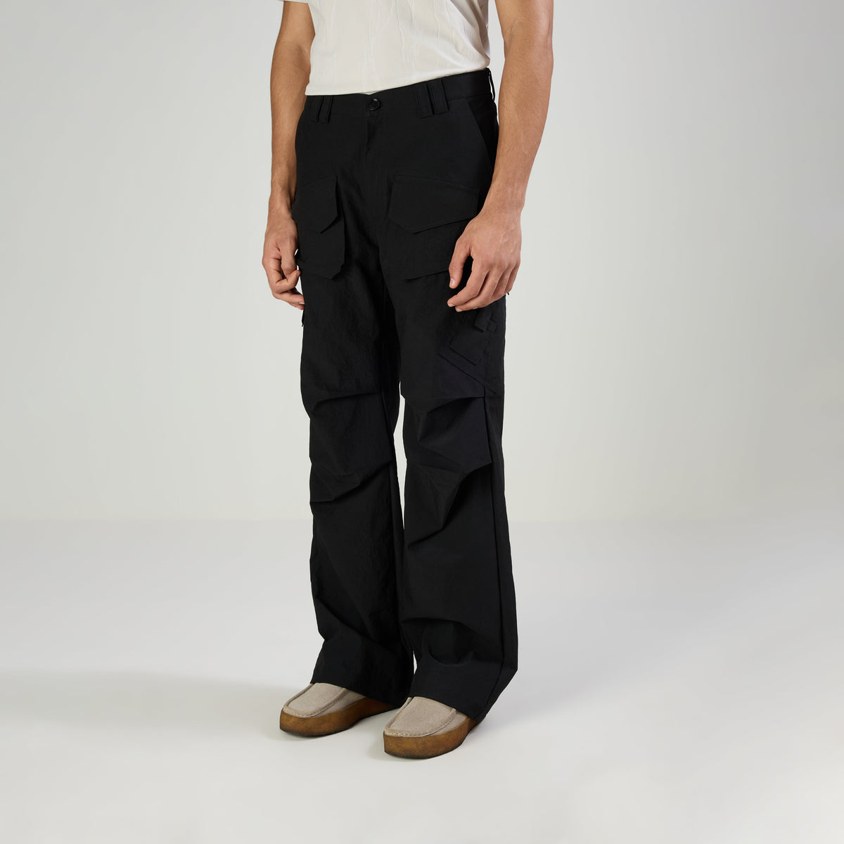 PARACHUTE PANTS TYPE-2 - BLACK by Warping Theories