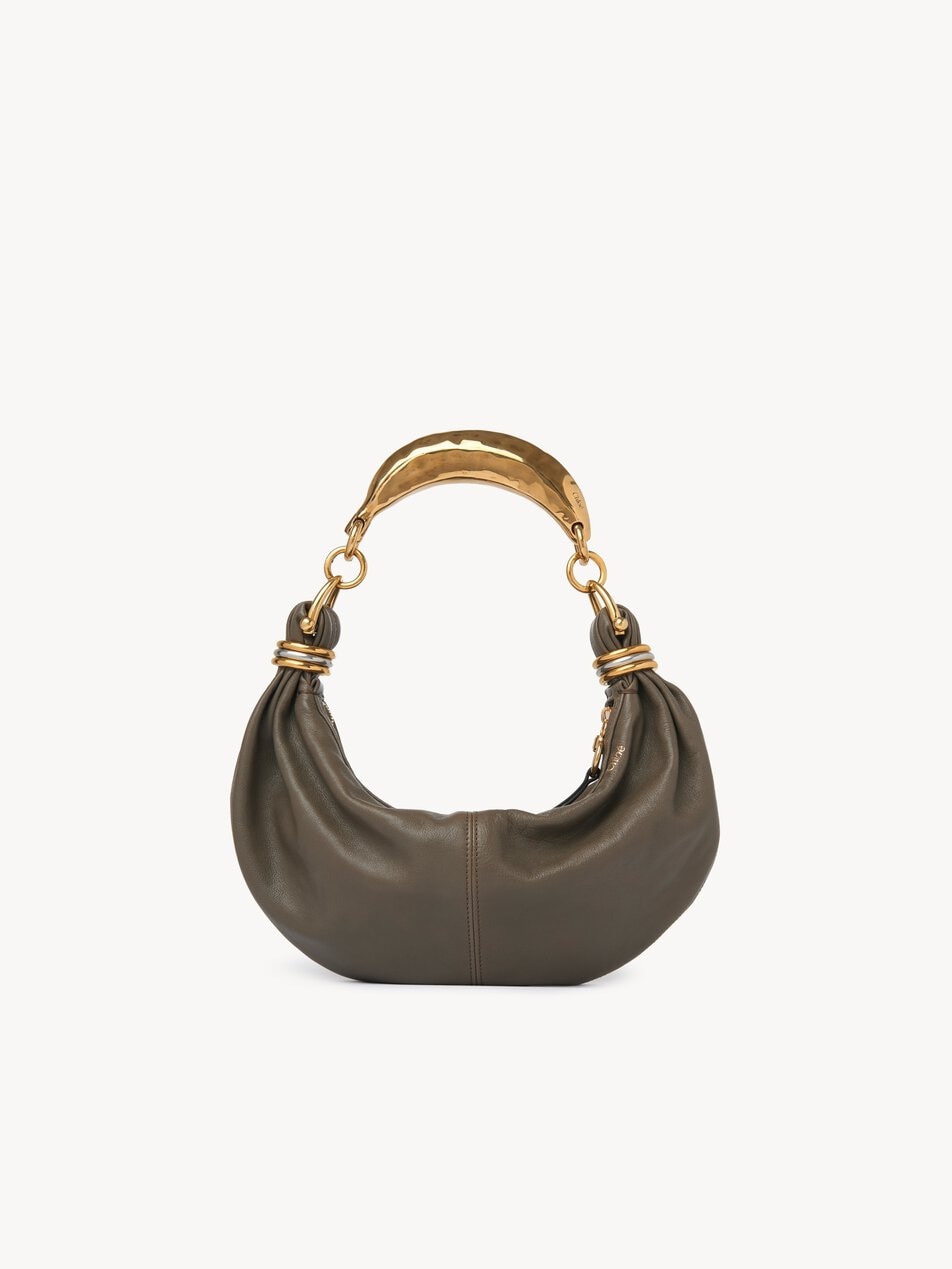 CHLOE Small Bracelet hobo Bag in grained leather Flannel Grey by CHLOE