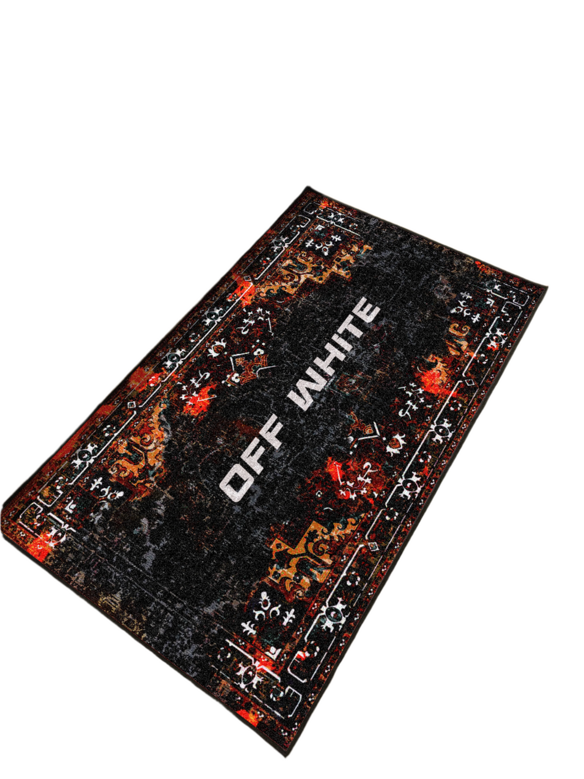 Off White traditional design Washable Custom Rug by THE DRIP CO. RUGS
