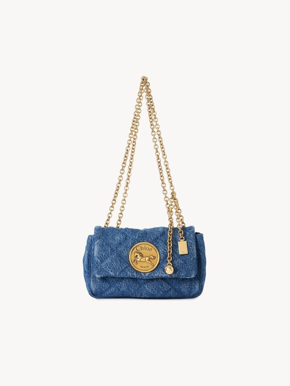 CHLOE Small Chloé Heritage shoulder bag in denim Ashes Blue by CHLOE