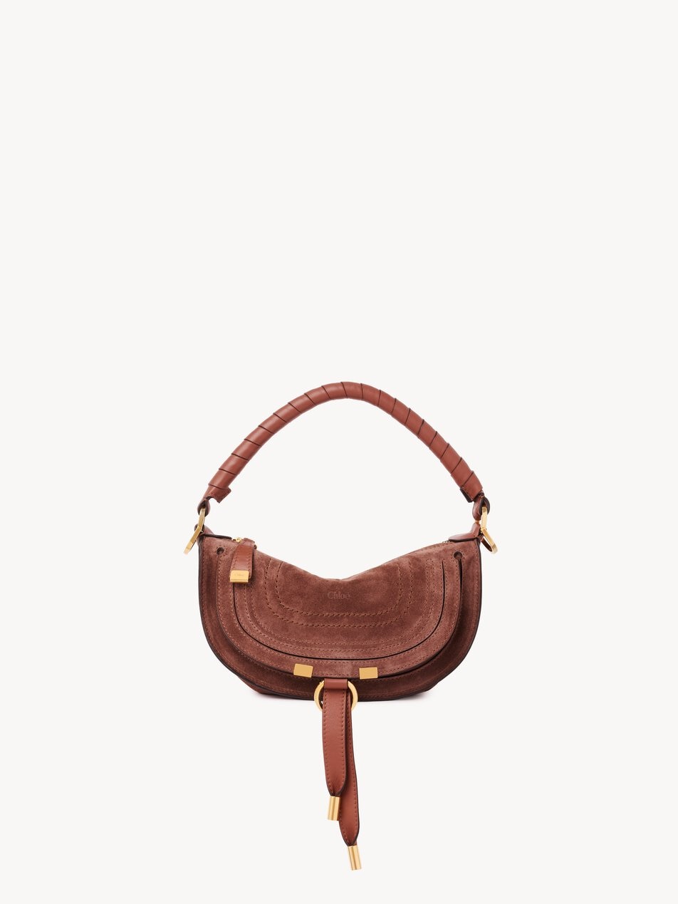 CHLOE Mini Marcie shoulder bag in suede leather Blushy Brown by CHLOE