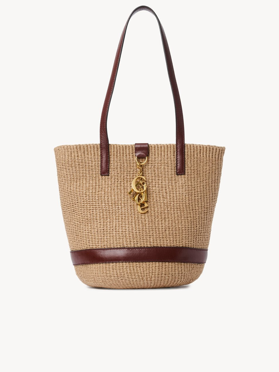 CHLOE Charms basket bag in natural fibers Crafty Brown by CHLOE