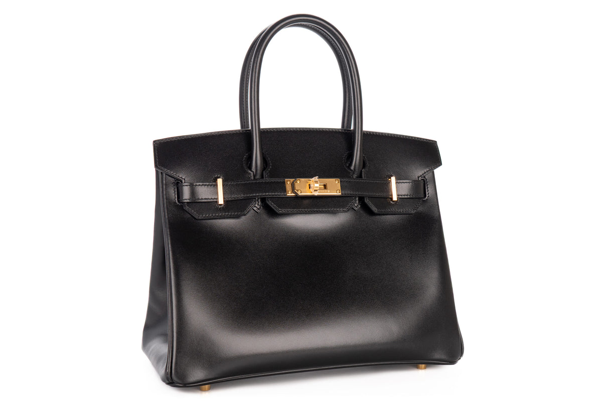 Hermès Birkin 30 Noir - Black Box Leather Retourne Gold Hardware - view 2