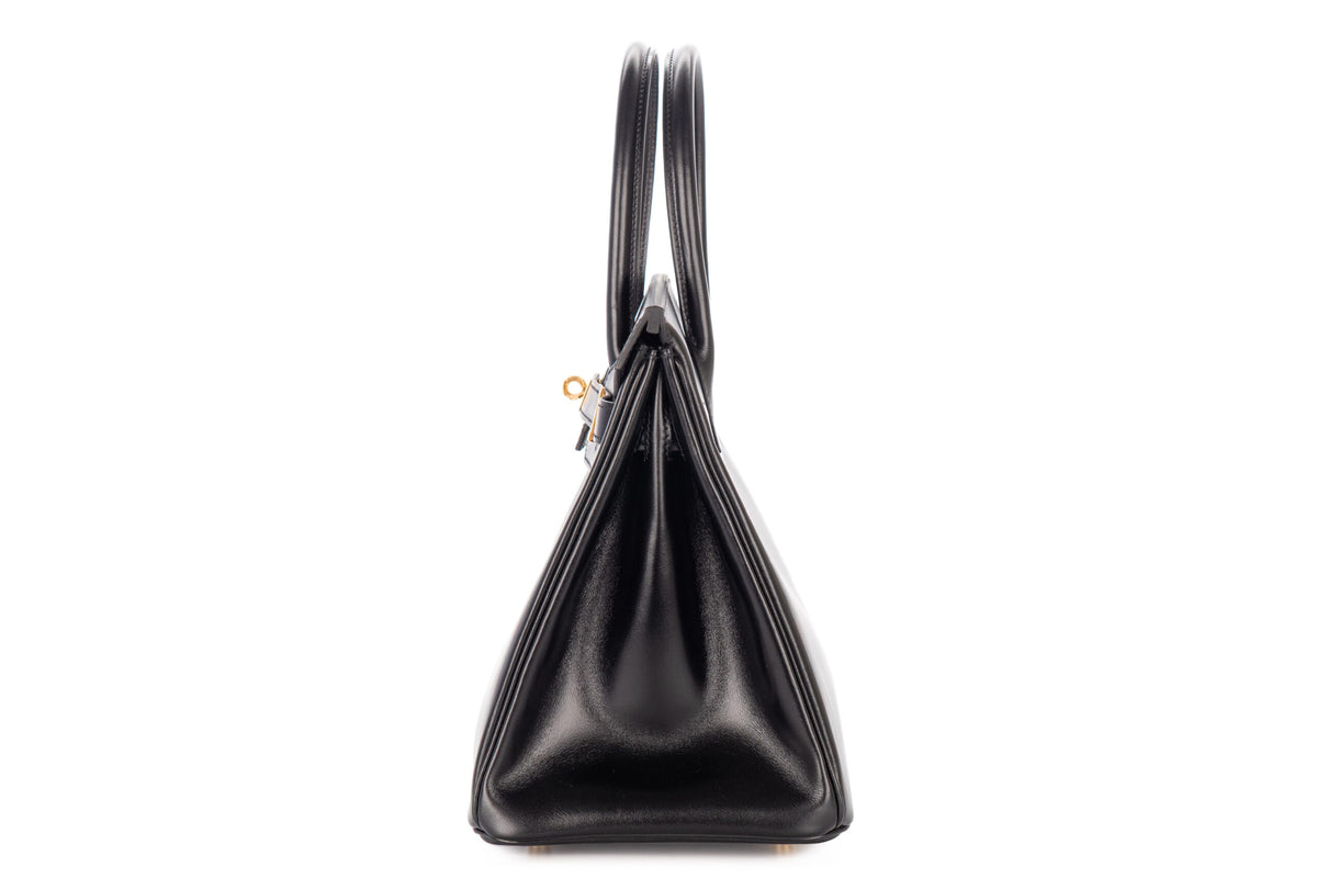 Hermès Birkin 30 Noir - Black Box Leather Retourne Gold Hardware - view 4
