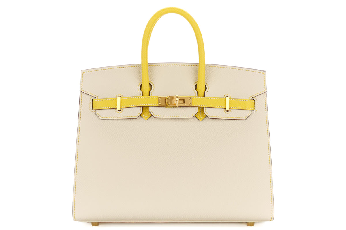 Hermès Birkin 25 HSS Nata/Lime Epsom Sellier Brushed Gold Hardware - view 1