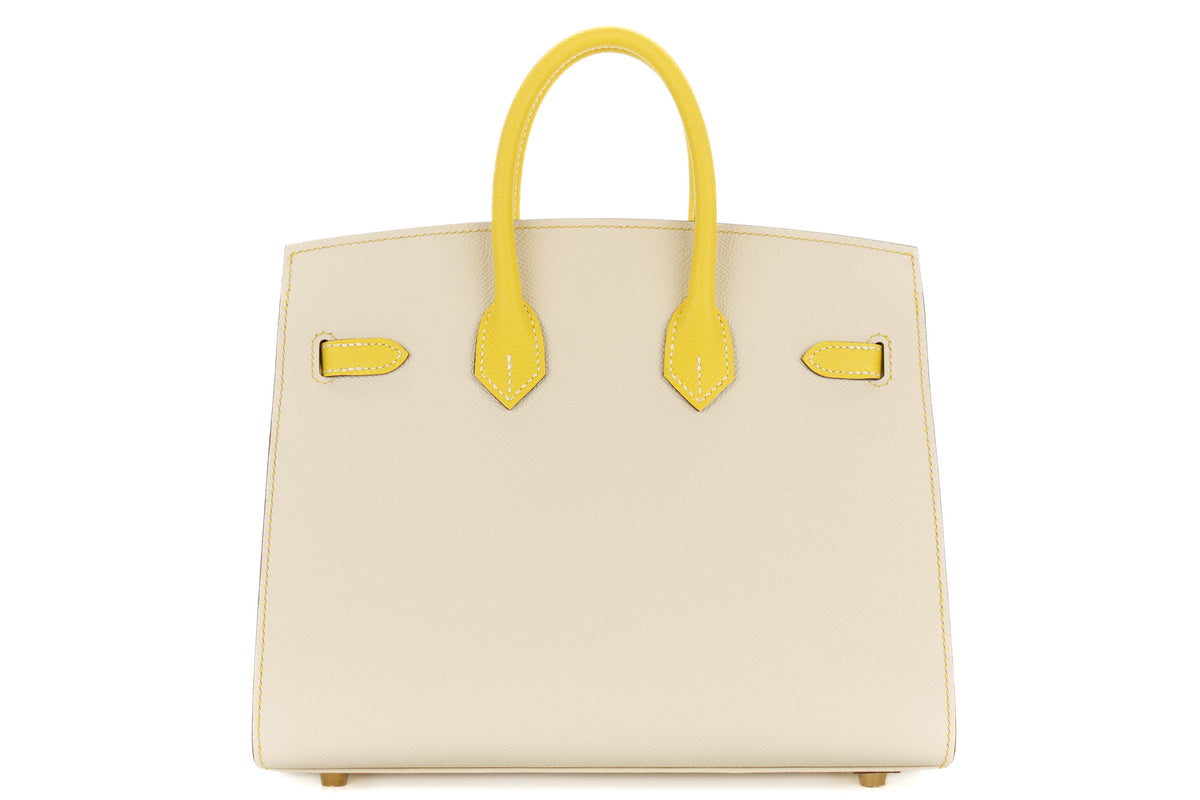 Hermès Birkin 25 HSS Nata/Lime Epsom Sellier Brushed Gold Hardware - view 3