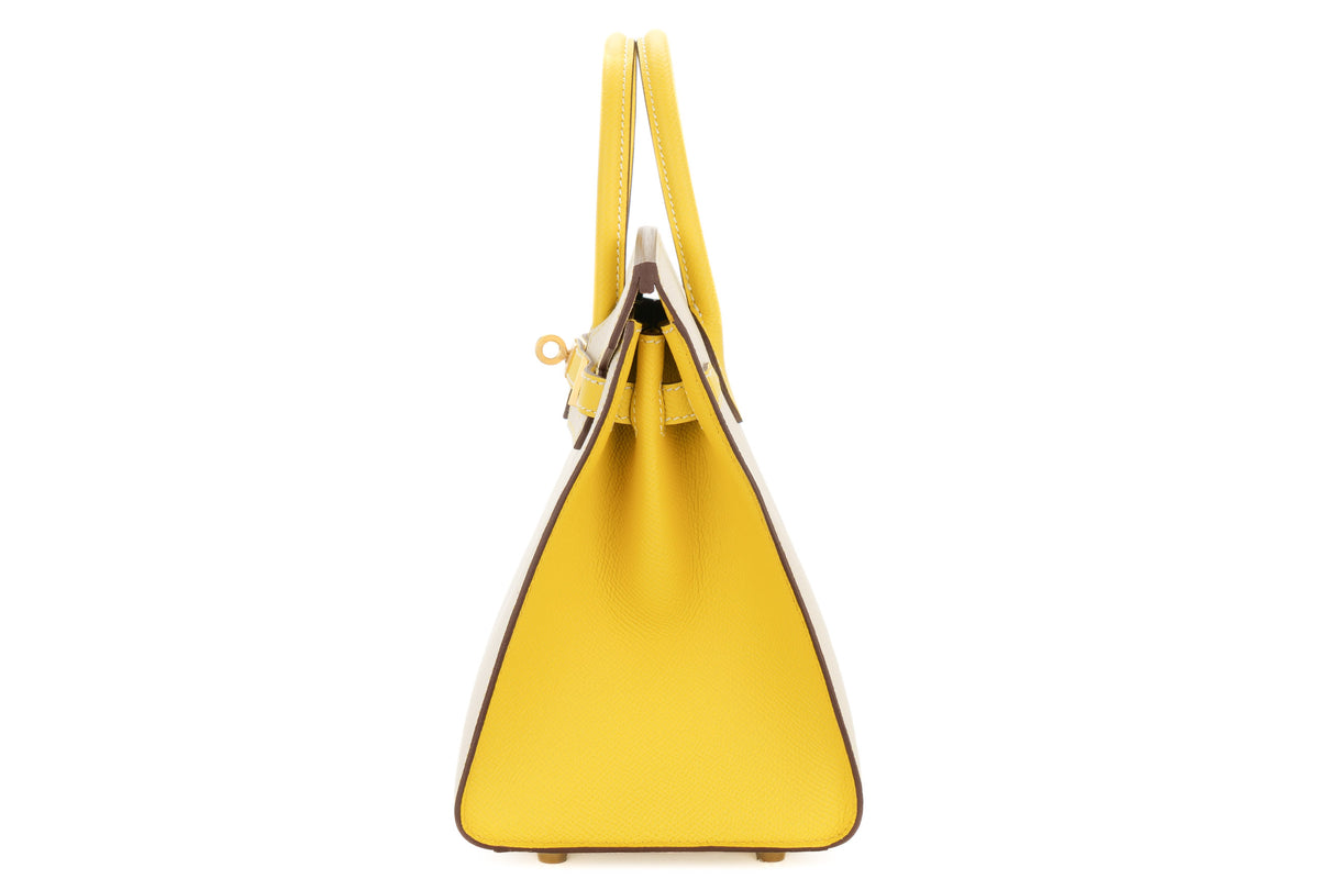 Hermès Birkin 25 HSS Nata/Lime Epsom Sellier Brushed Gold Hardware - view 4