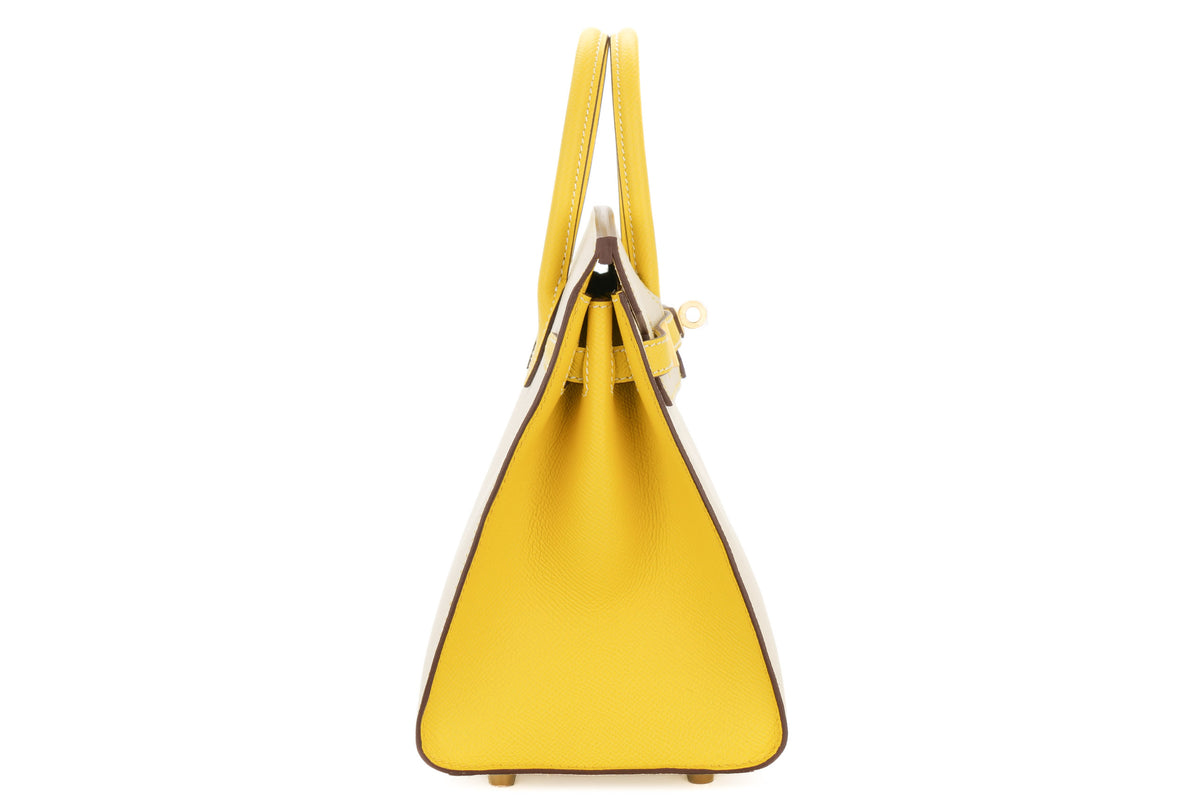 Hermès Birkin 25 HSS Nata/Lime Epsom Sellier Brushed Gold Hardware - view 5