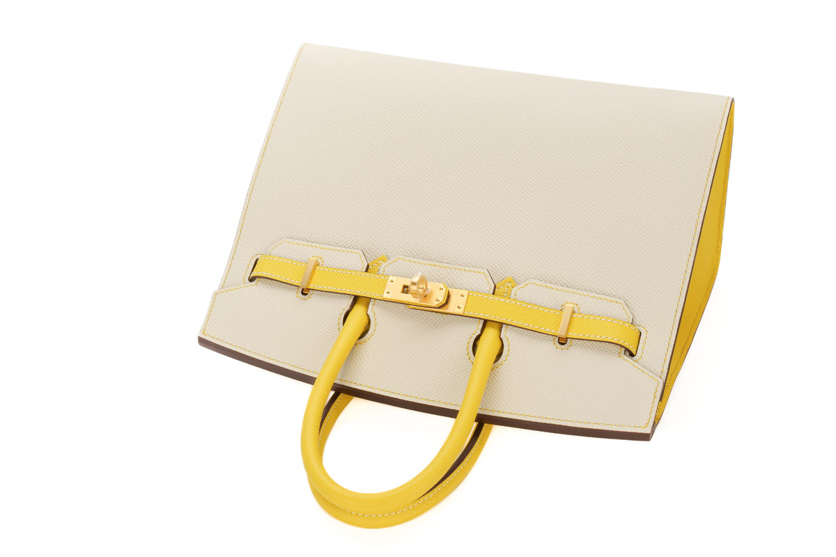 Hermès Birkin 25 HSS Nata/Lime Epsom Sellier Brushed Gold Hardware - view 8