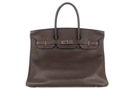 Hermès Birkin 35 Ebene Clemence Palladium Hardware - view 1