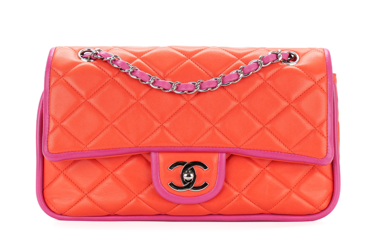 Chanel Medium Double Flap Bicolor Lambskin Silver Hardware - view 1
