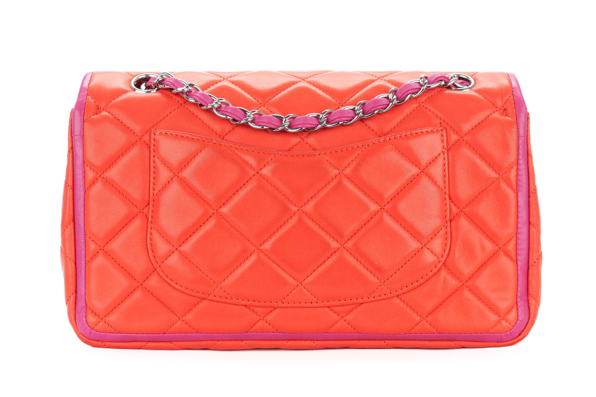 Chanel Medium Double Flap Bicolor Lambskin Silver Hardware - view 3