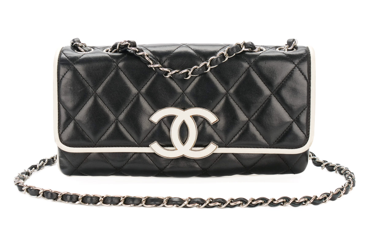 Chanel Medium Bag Quilted Divine Black Lambskin Silver Hardware - view 11