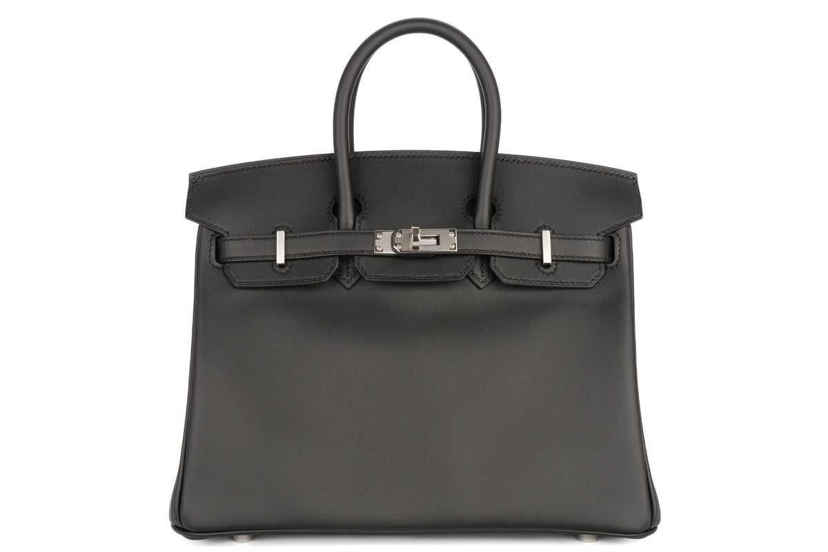 Hermès Birkin 25 Black / Noir Swift Palladium Hardware - view 1