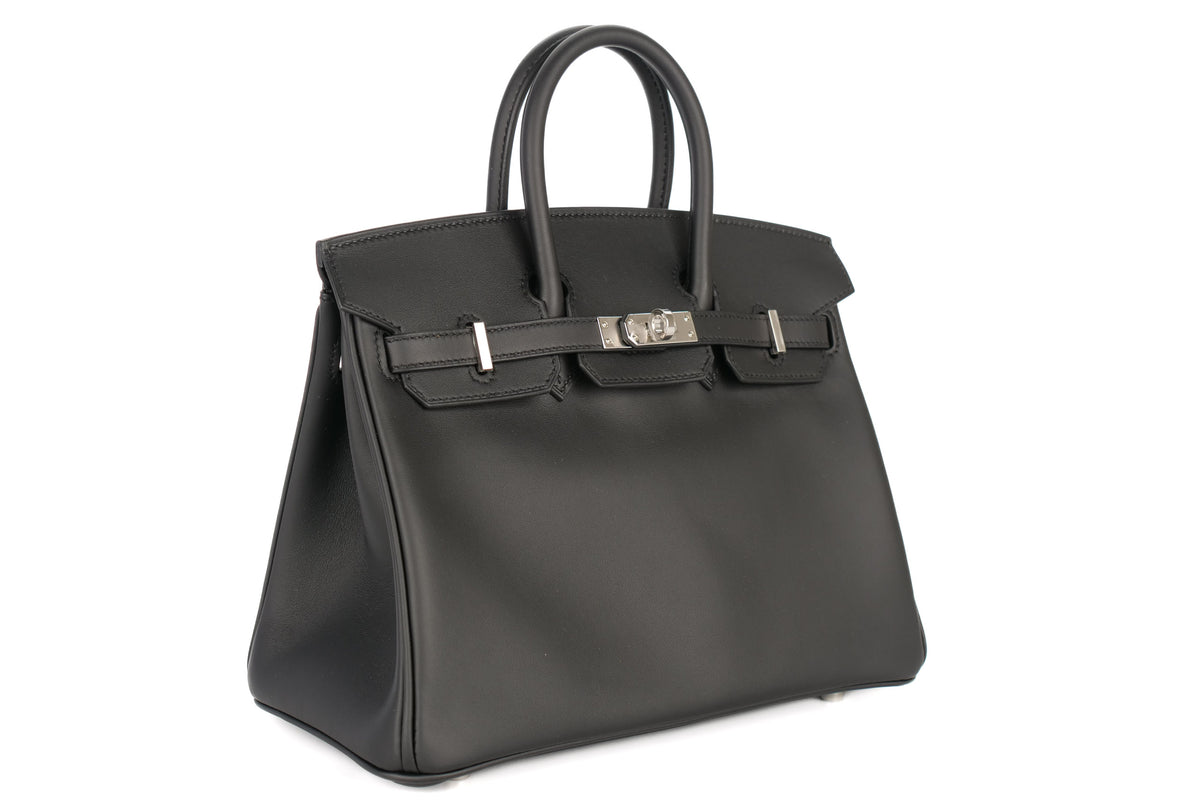 Hermès Birkin 25 Black / Noir Swift Palladium Hardware - view 2