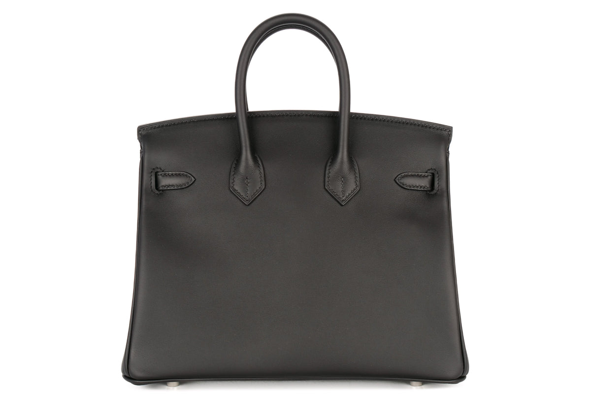 Hermès Birkin 25 Black / Noir Swift Palladium Hardware - view 3