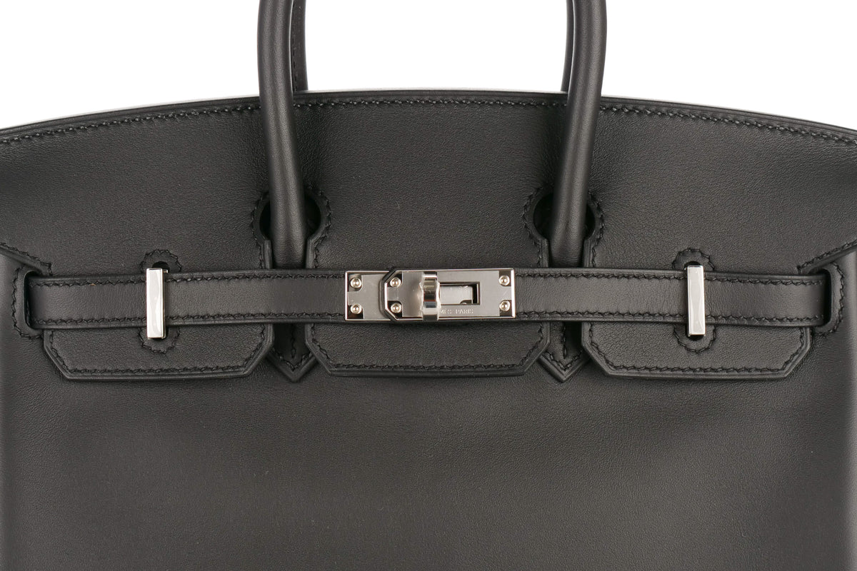 Hermès Birkin 25 Black / Noir Swift Palladium Hardware - view 7