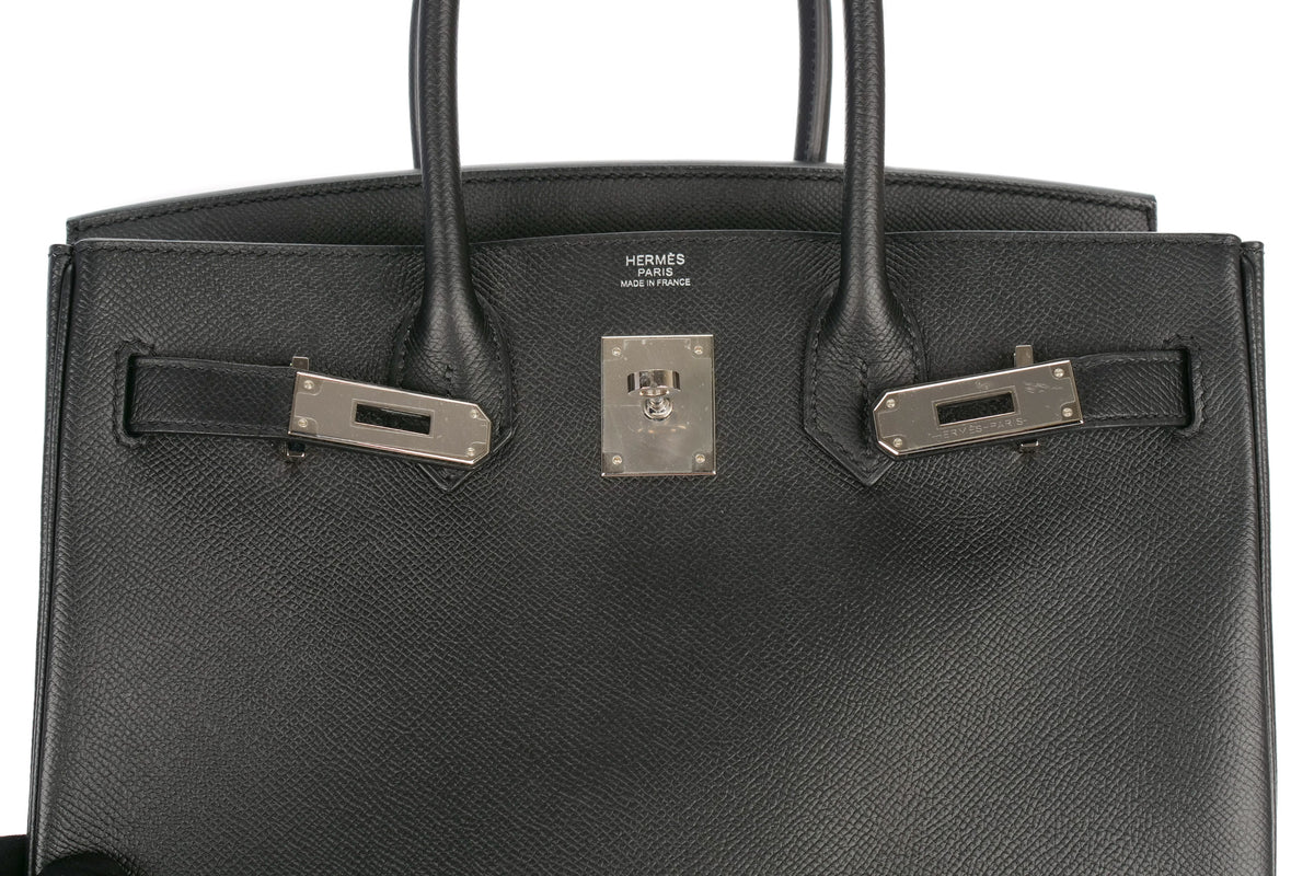 Hermès Birkin 30 Black / Noir Epsom Retourne Palladium Hardware - view 9