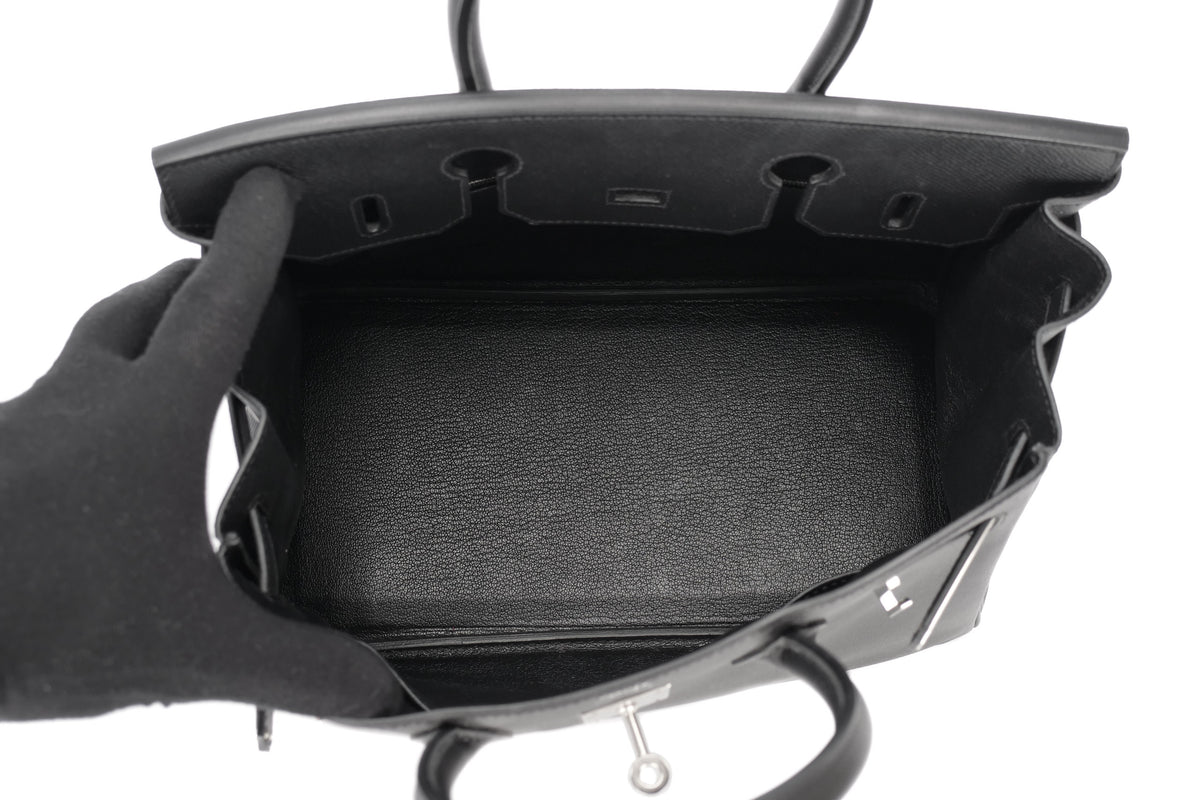 Hermès Birkin 30 Black / Noir Epsom Retourne Palladium Hardware - view 10