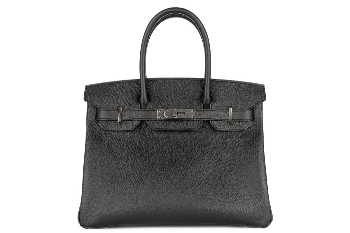 Hermès Birkin 30 Black / Noir Epsom Retourne Palladium Hardware - view 1