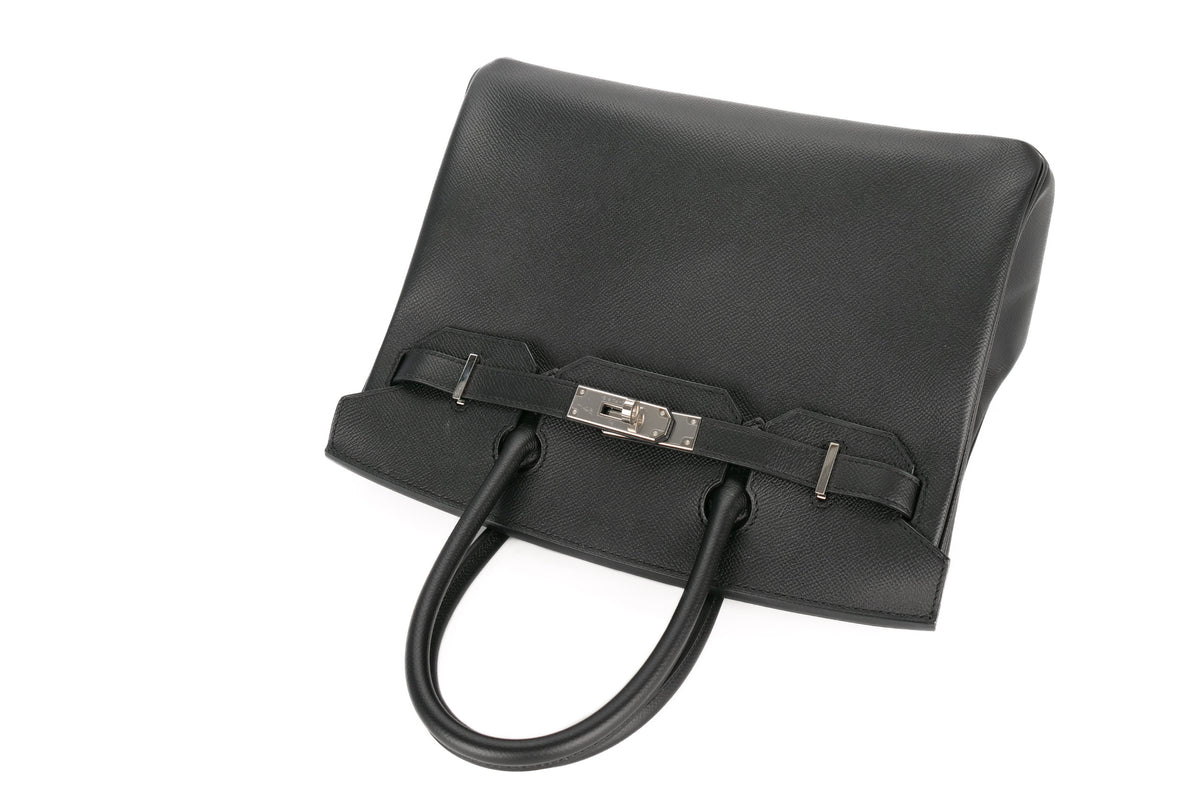 Hermès Birkin 30 Black / Noir Epsom Retourne Palladium Hardware - view 8