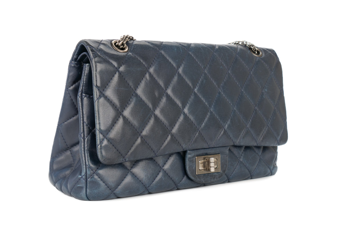 Chanel 2.55 Reissue 227 Navy Lambskin Ruthenium Hardware - view 2