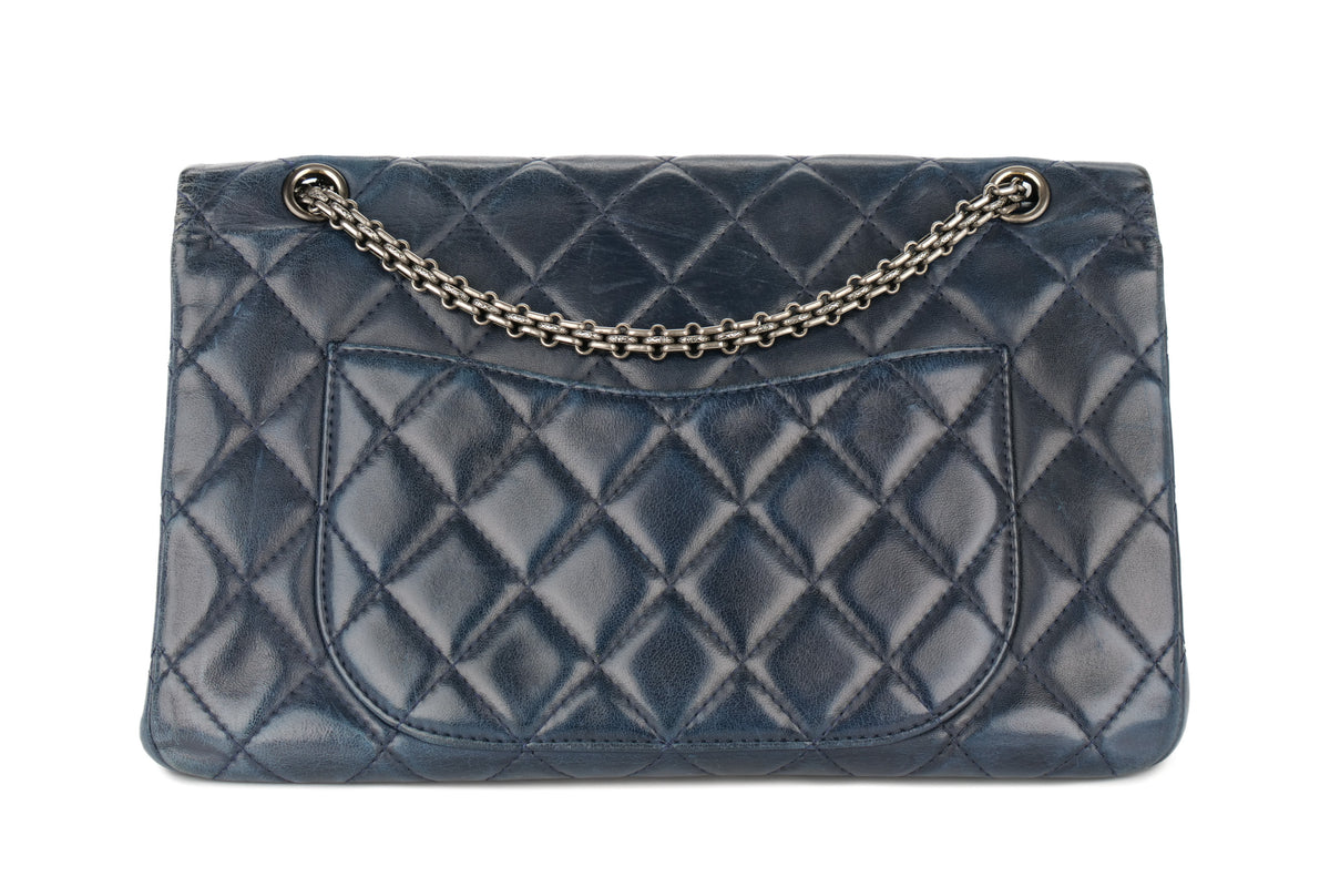 Chanel 2.55 Reissue 227 Navy Lambskin Ruthenium Hardware - view 3