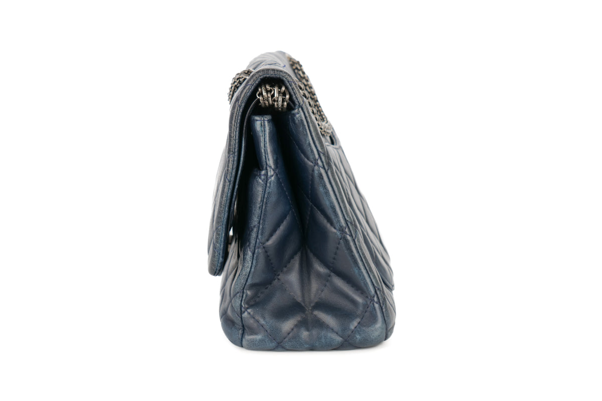 Chanel 2.55 Reissue 227 Navy Lambskin Ruthenium Hardware - view 4