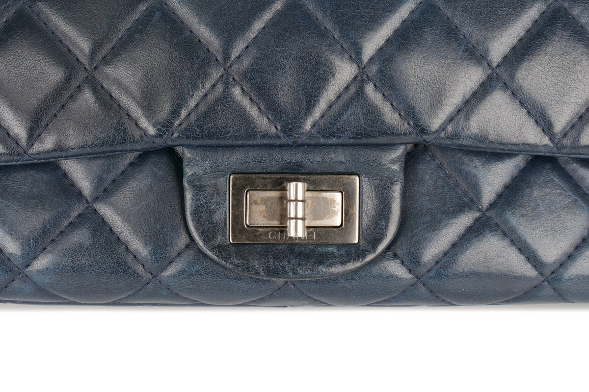 Chanel 2.55 Reissue 227 Navy Lambskin Ruthenium Hardware - view 7