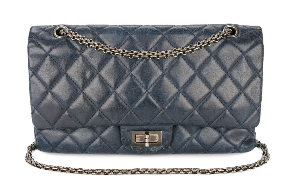 Chanel 2.55 Reissue 227 Navy Lambskin Ruthenium Hardware - view 8