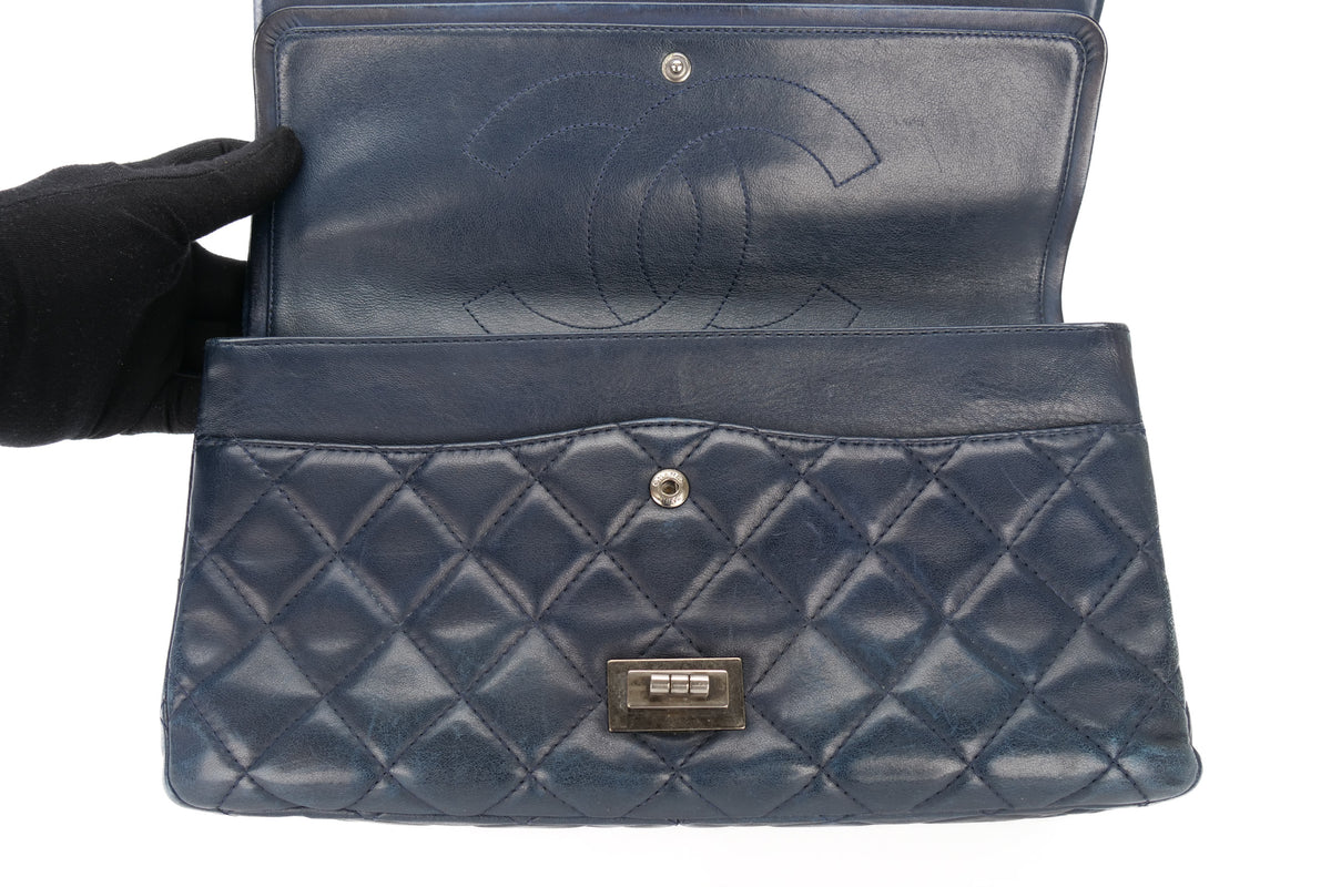 Chanel 2.55 Reissue 227 Navy Lambskin Ruthenium Hardware - view 11