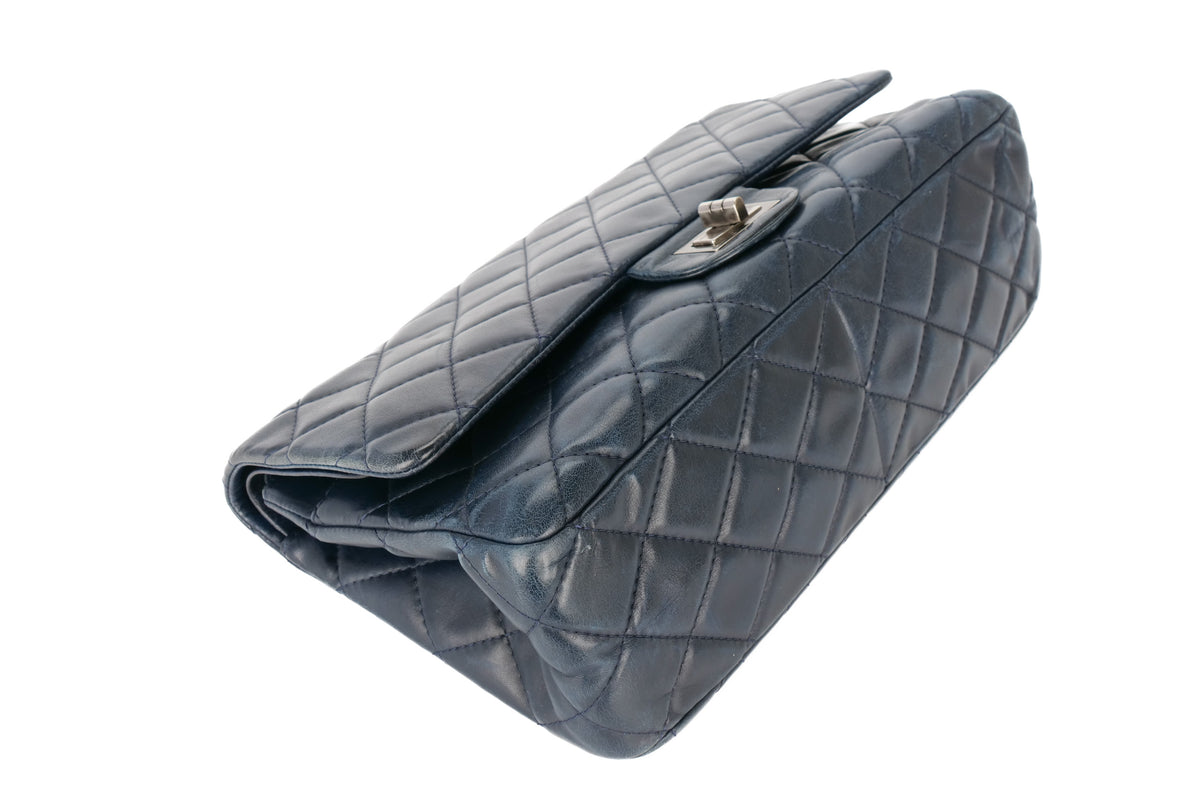 Chanel 2.55 Reissue 227 Navy Lambskin Ruthenium Hardware - view 12