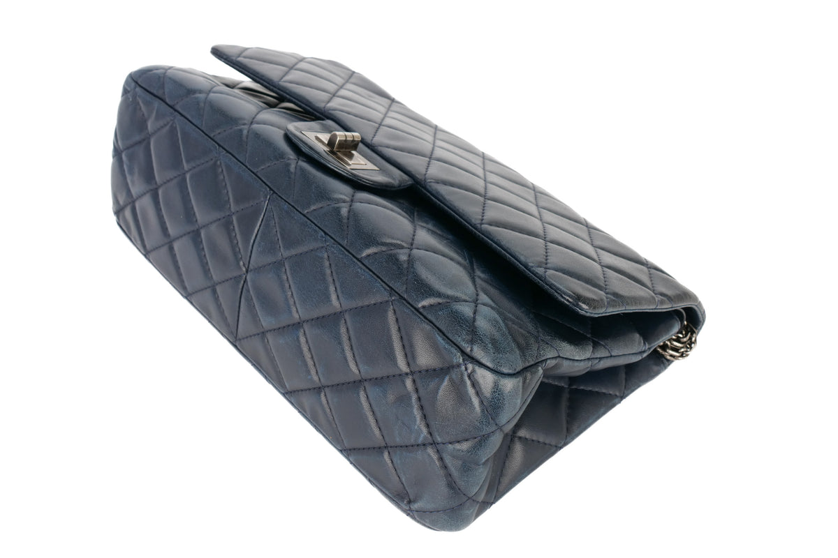 Chanel 2.55 Reissue 227 Navy Lambskin Ruthenium Hardware - view 13