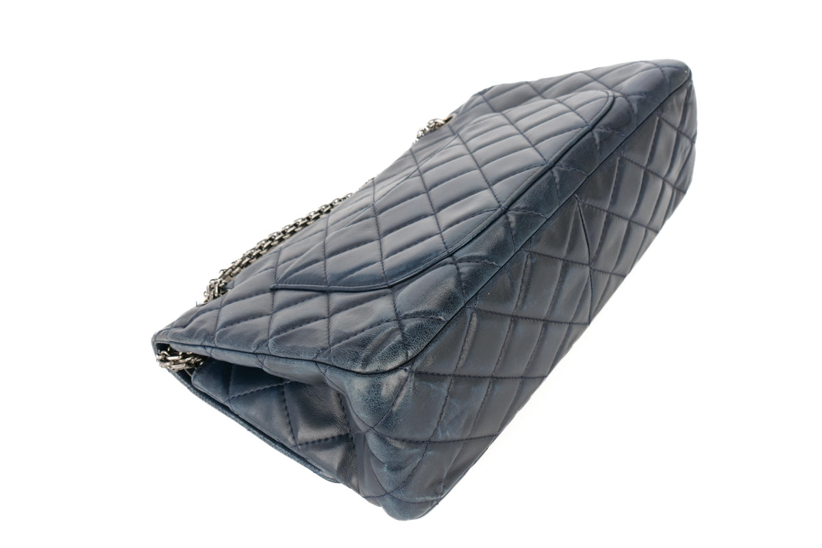 Chanel 2.55 Reissue 227 Navy Lambskin Ruthenium Hardware - view 14