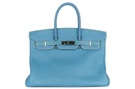 Hermès Birkin 35 Bleu Jean Togo Palladium Hardware - view 1