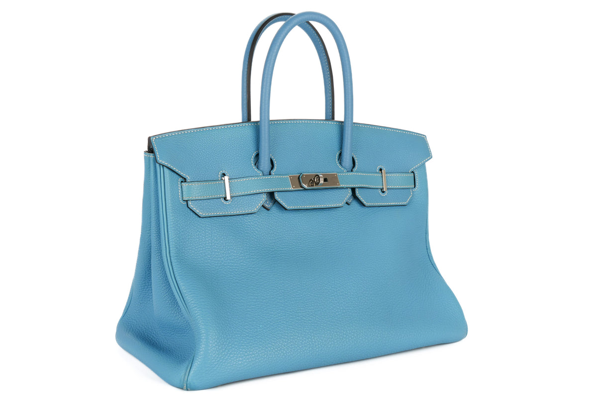 Hermès Birkin 35 Bleu Jean Togo Palladium Hardware - view 2