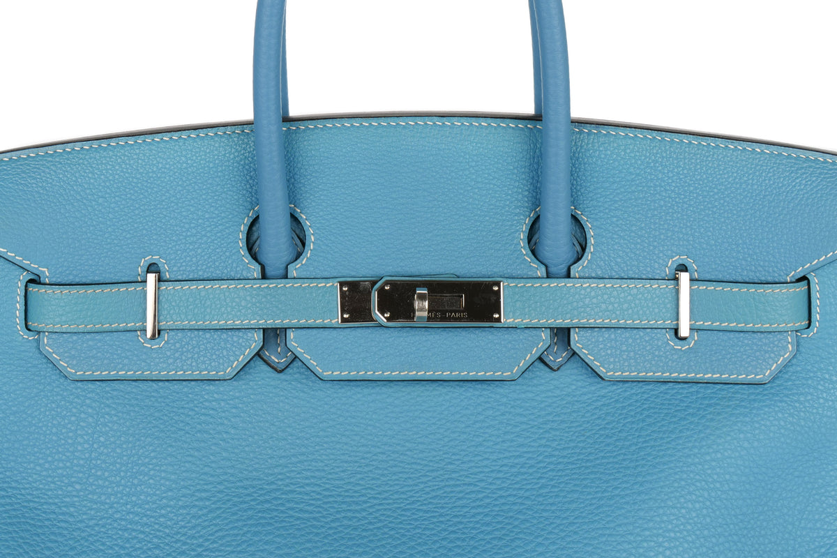 Hermès Birkin 35 Bleu Jean Togo Palladium Hardware - view 7