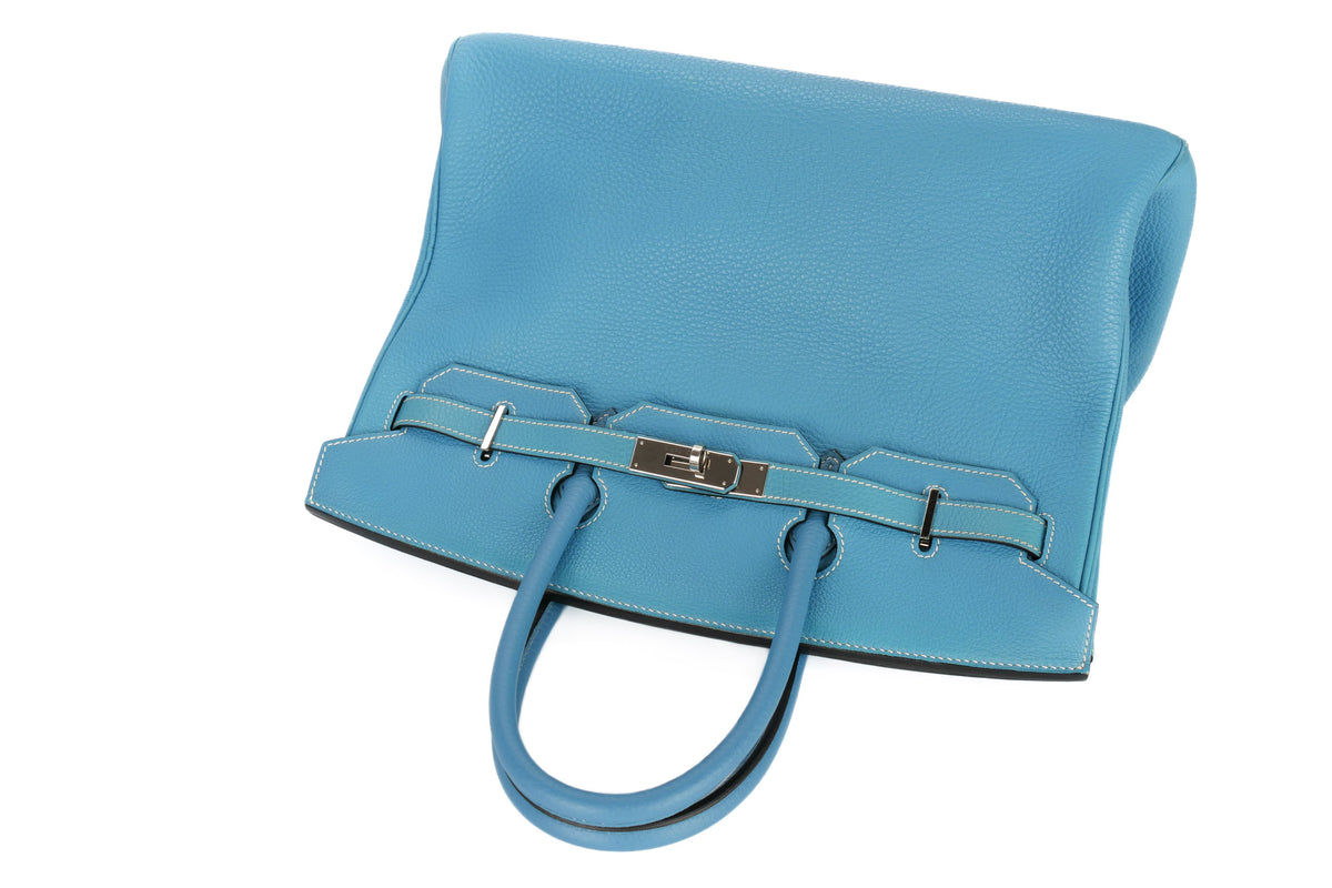 Hermès Birkin 35 Bleu Jean Togo Palladium Hardware - view 8