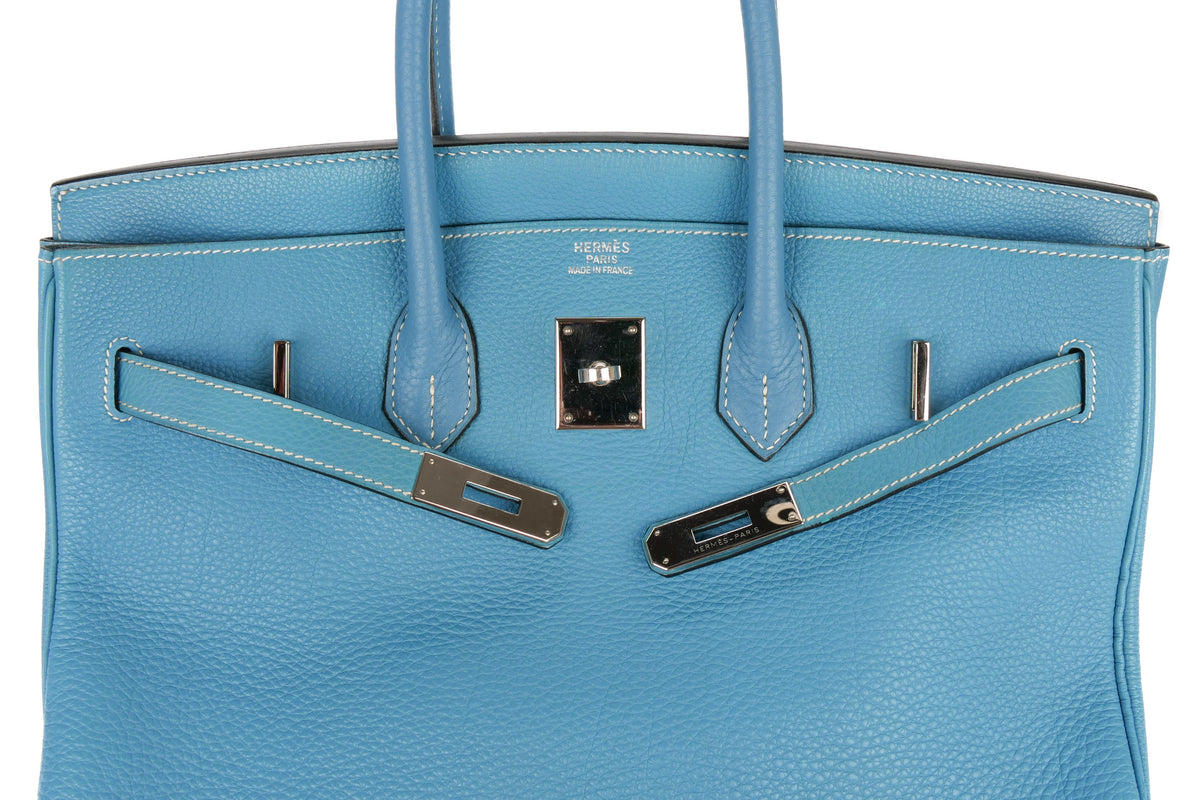 Hermès Birkin 35 Bleu Jean Togo Palladium Hardware - view 9