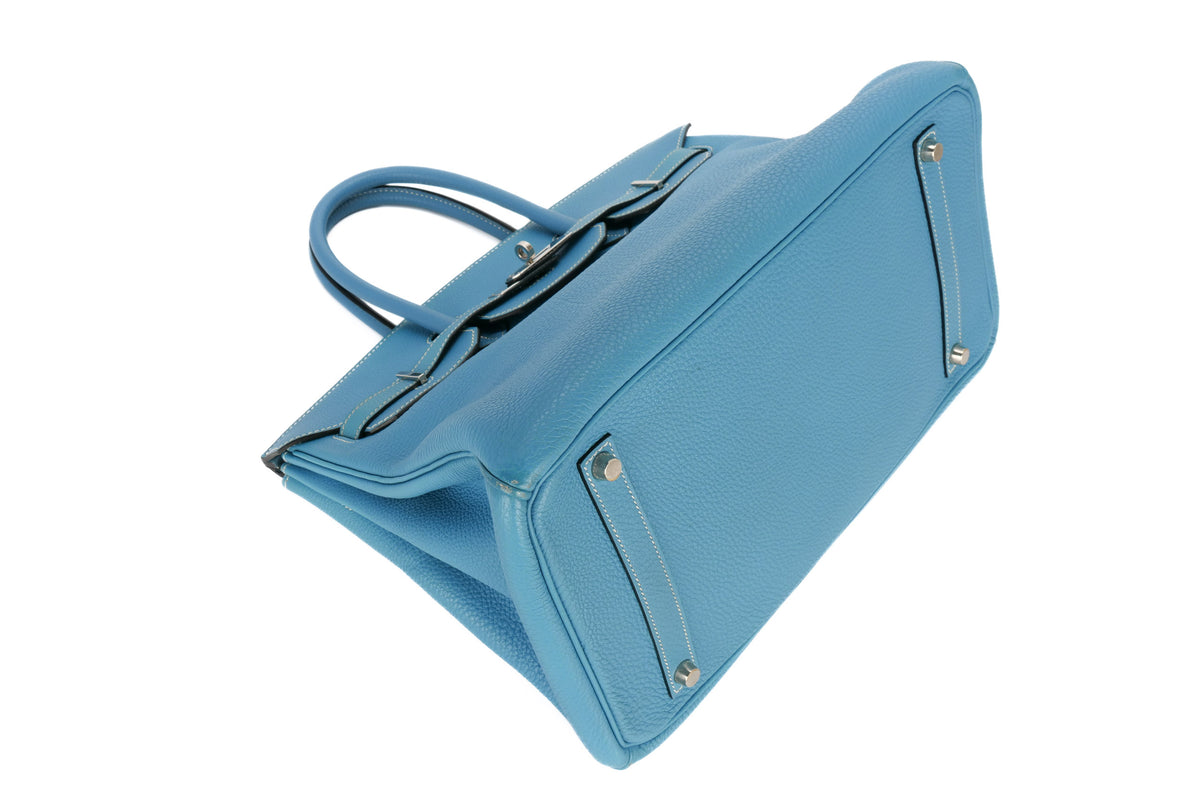 Hermès Birkin 35 Bleu Jean Togo Palladium Hardware - view 11