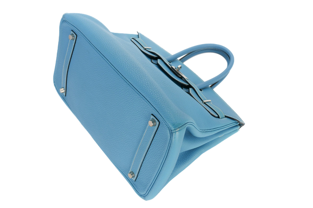Hermès Birkin 35 Bleu Jean Togo Palladium Hardware - view 12