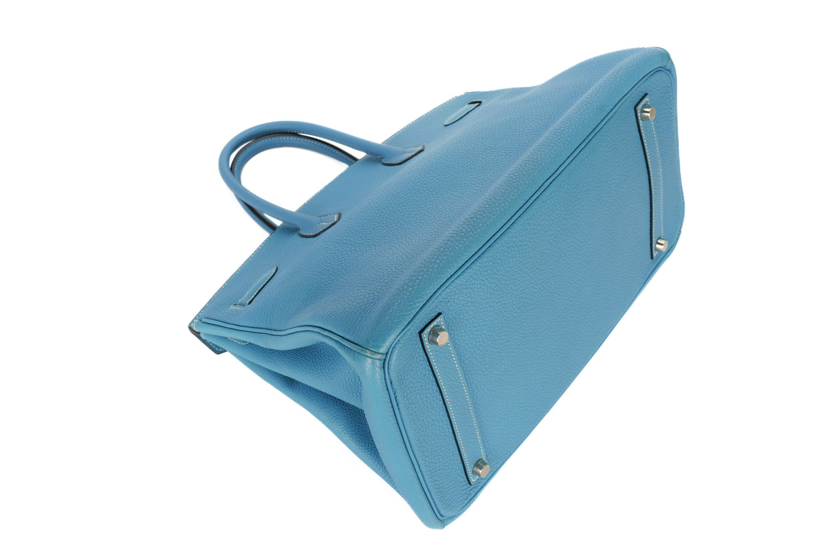 Hermès Birkin 35 Bleu Jean Togo Palladium Hardware - view 13