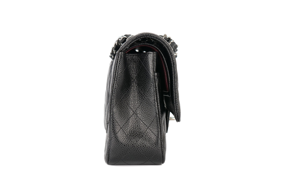 Chanel Medium Double Classic Flap Black Caviar Silver Hardware - view 5
