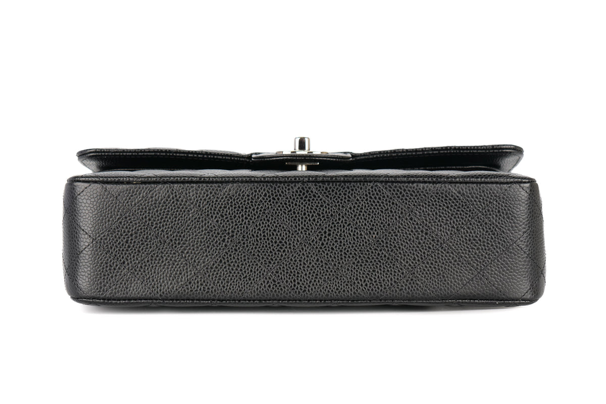 Chanel Medium Double Classic Flap Black Caviar Silver Hardware - view 6