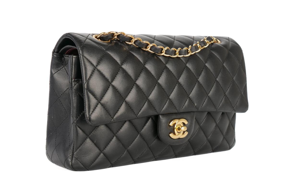 Chanel Medium Classic Flap Black Lambskin Gold Hardware - view 2