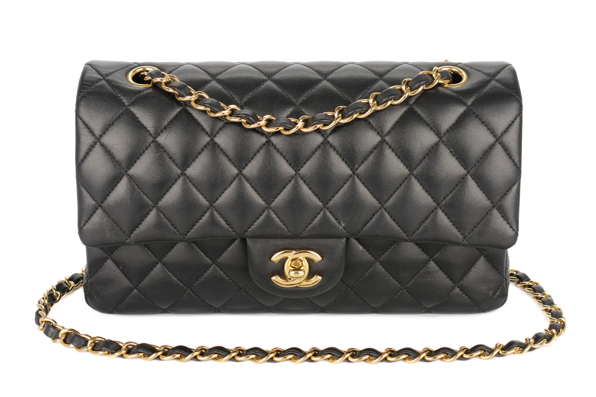 Chanel Medium Classic Flap Black Lambskin Gold Hardware - view 8