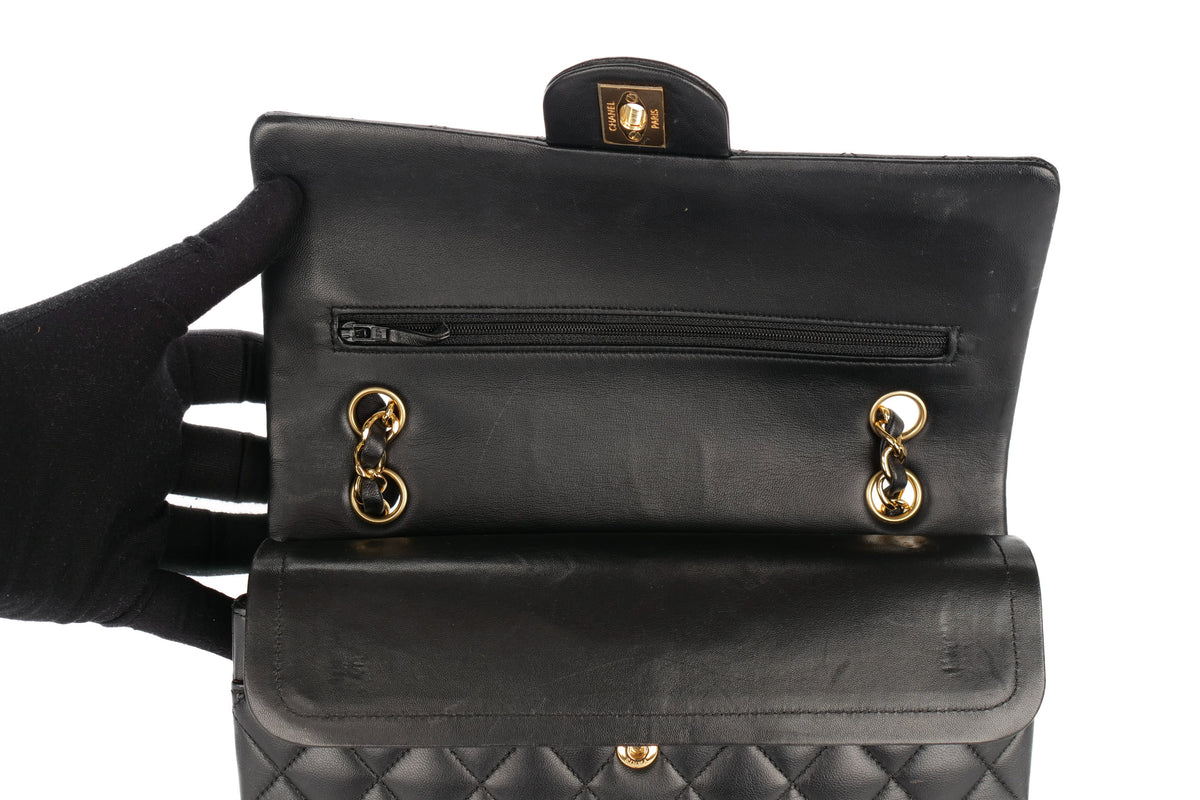 Chanel Medium Classic Flap Black Lambskin Gold Hardware - view 9